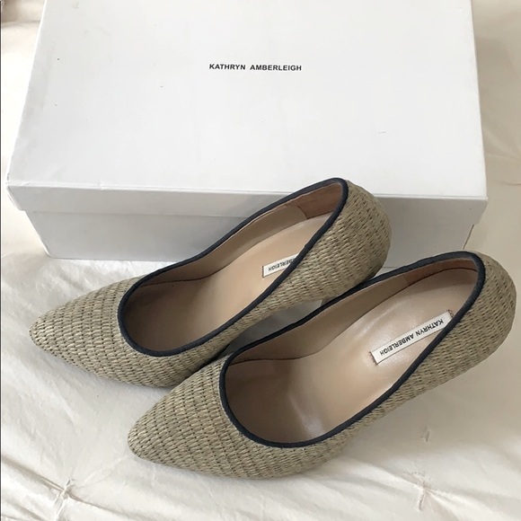 SOLD Kathryn Amberleigh Raffia Stilettos size 8 - Picture 2 of 8